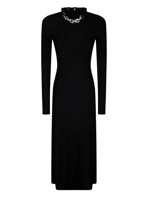 Rabanne chain-link wool-cashmere dress Black 25AMRO154ML0320