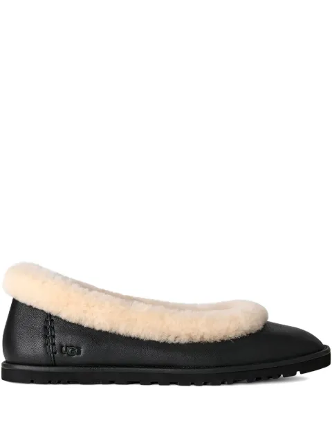 UGG fur trim ballerina shoes Black 1178450
