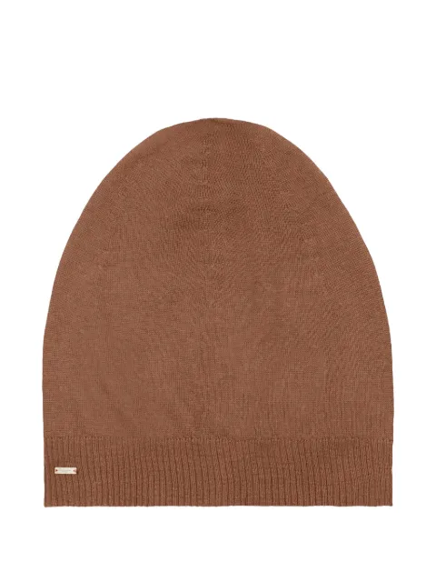 Saint Laurent ribbed beanie hat Brown 7771713Y201