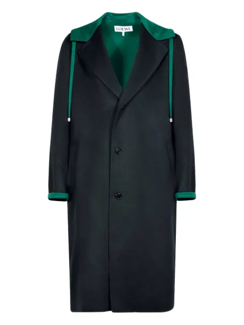 LOEWE hooded cuff coat Black H526Y01WD1