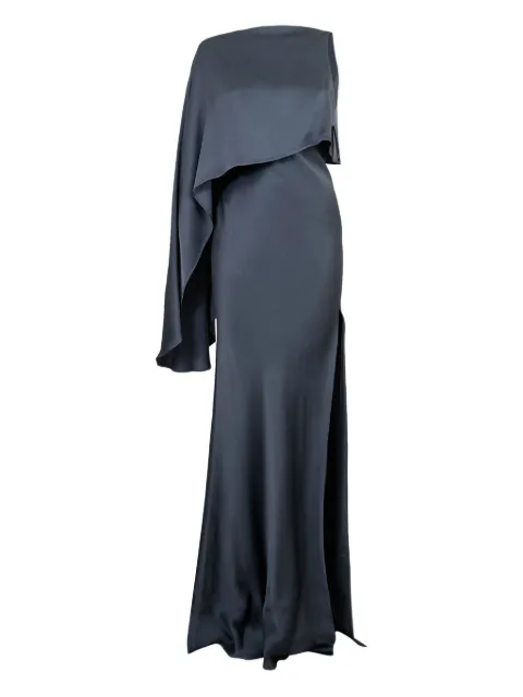 LAPOINTE draped asymmetric-sleeve gown Blue R2253195OJA