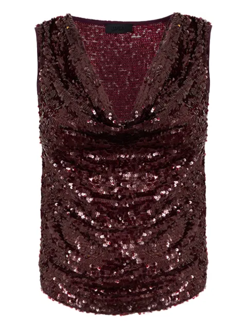 LAPOINTE sequined cowl-neck blouse Red R2252292OZB