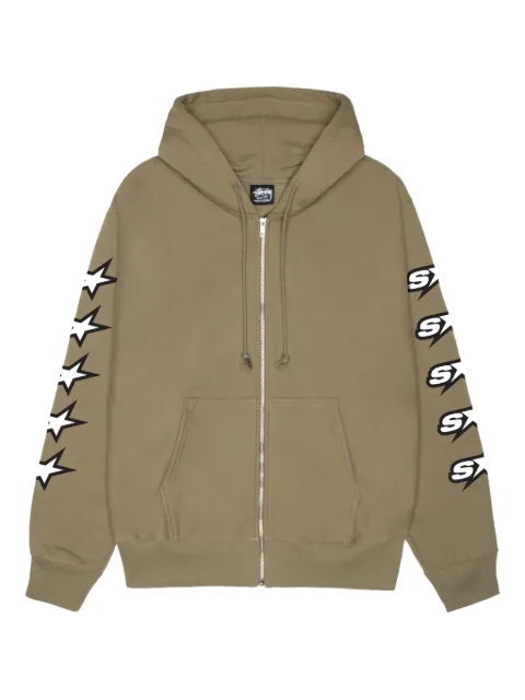 Stüssy star-print zip-up hoodie Neutrals 1975123