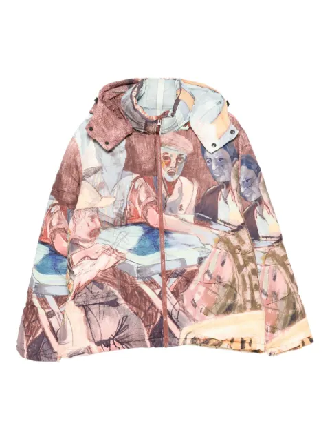KidSuper hooded graphic-print jacket Brown AW25OW09