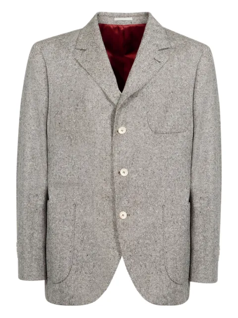 Brunello Cucinelli herringbone blazer Grey MV4177BNDC1024
