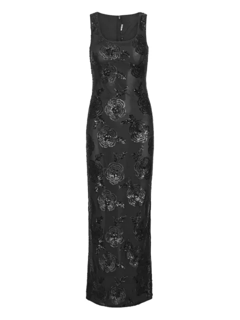 ROTATE BIRGER CHRISTENSEN sequins fitted maxi dress black Black 115217100