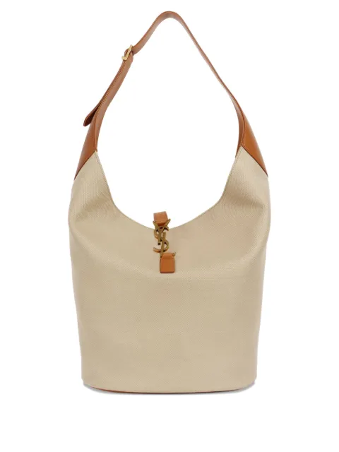 Saint Laurent logo-plaque shoulder bag Neutrals 793088FAC7T