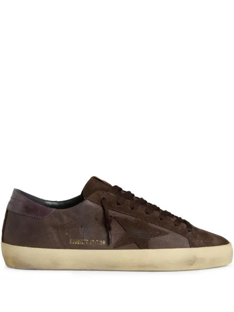 Golden Goose Super-Star LTD trainers in brown nubuck with suede star and purple leather heels tab Brown GMF00101F007969