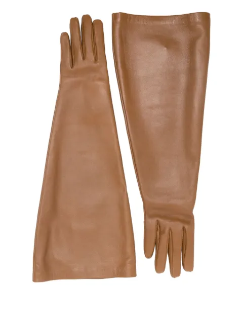 Saint Laurent leather gloves Brown 8532403YI86