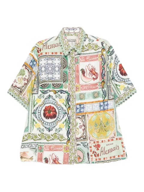 ALEMAIS graphic-print shirt Green 5623T