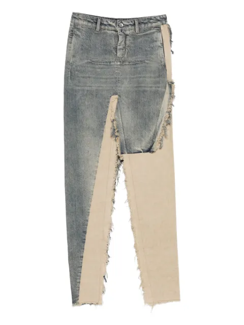 Rick Owens frayed-panel skirt Blue RO02E4393DW76217621