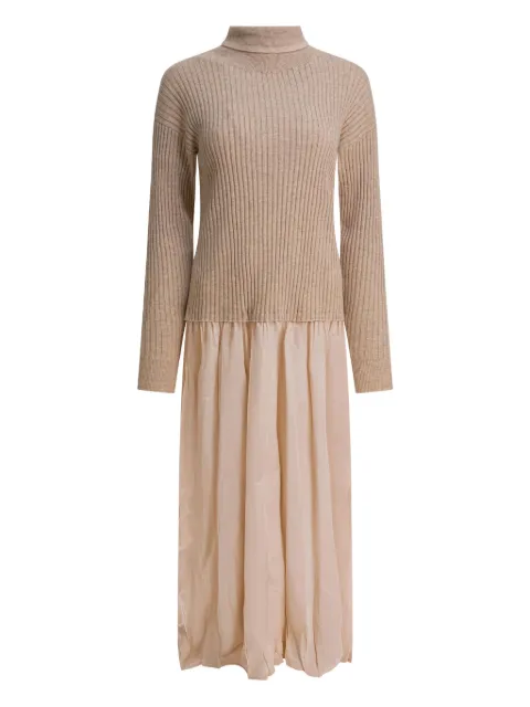Max & Moi roll-neck ribbed dress Neutrals H25REVELATTE