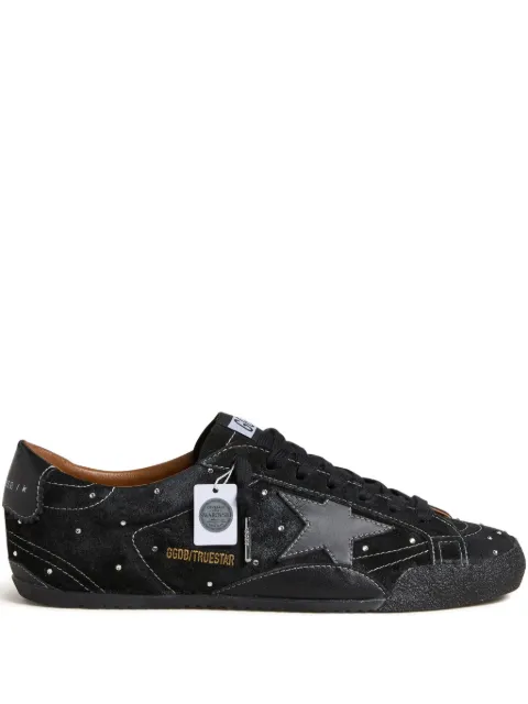 Golden Goose True-Star trainers in black suede with Swarovski crystals and black leather star Black GMF00922F007982