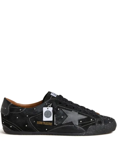 Golden Goose True-Star trainers in black suede with Swarovski crystals and black leather star Black GWF00922F007982