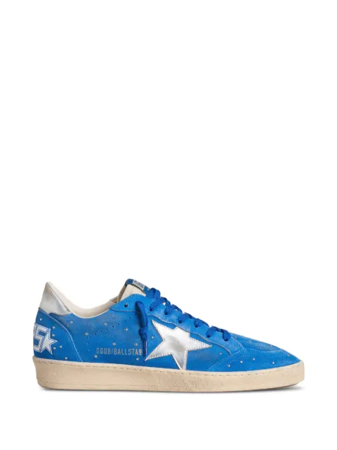 Golden Goose Ball Star trainers in light blue suede with studs and silver metallic leather star Blue GMF00117F007941