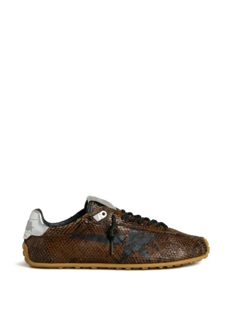 Golden Goose Marathon Speed printed-leather sneakers Brown GWF00892F007837