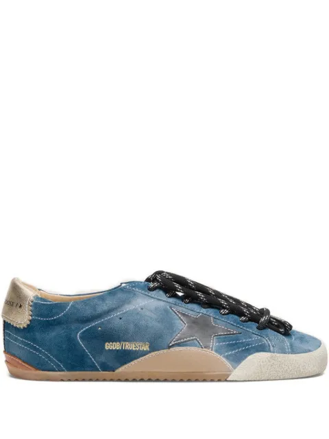 Golden Goose True-Star trainers in teal suede with black star and cream heels tab Blue GWF00922F007389