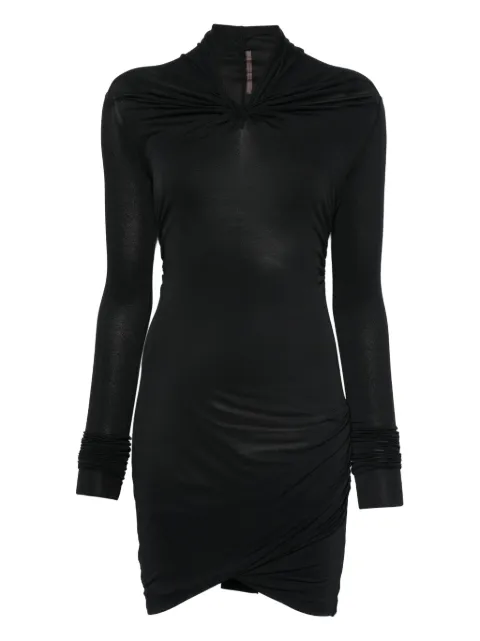 Rick Owens Lilies twisted long-sleeve dress Black LI02E3568