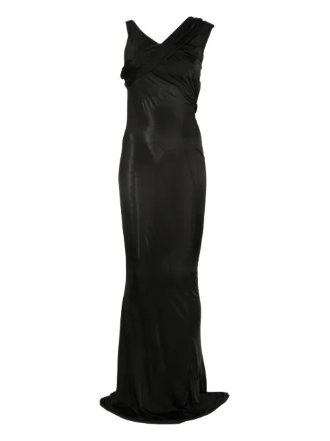 Rick Owens Lilies draped sleeveless dress Black LI02E3508JVS