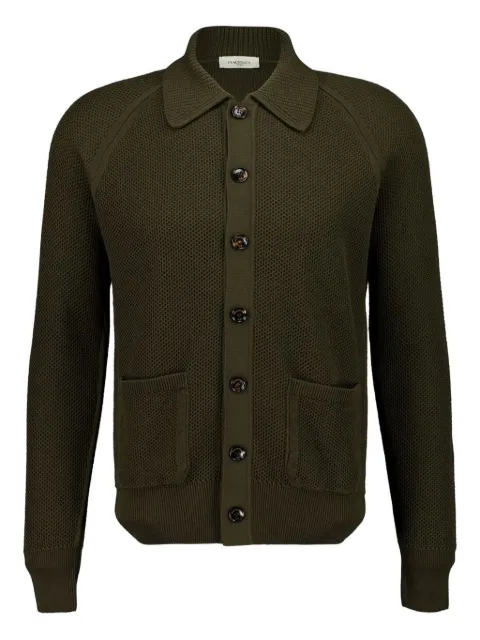 Piacenza Cashmere button long-sleeve cardigan Green 1552828C