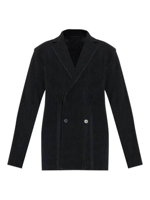 Homme Plissé Issey Miyake plissé double-breasted blazer Black HP58JD151