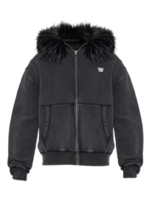 MISBHV faux-fur trim hoodie Black 251M234
