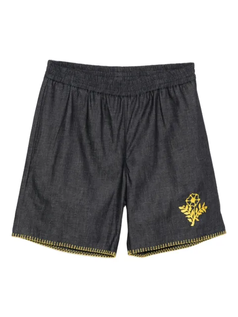 CHATEAU ORLANDO floral-embroidered shorts Blue 25FCLOSHOCHABLU