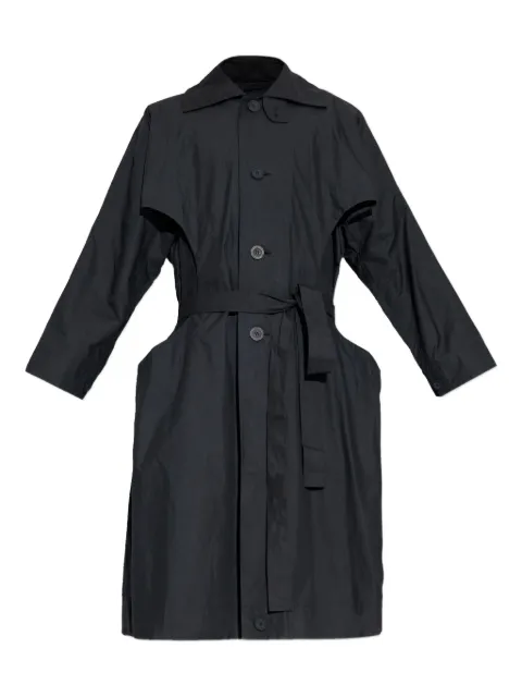 Homme Plissé Issey Miyake Cavity belted buttoned coat Black HP58FA230