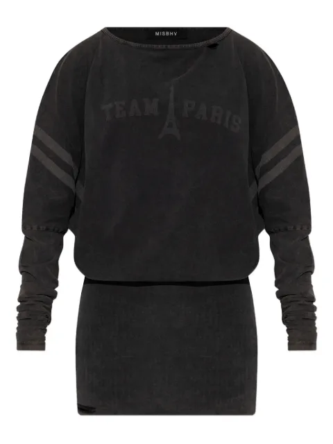 MISBHV Team Paris long-sleeved mini dress Black 251W801