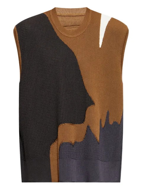 Homme Plissé Issey Miyake round neckline vest Brown HP58KE286