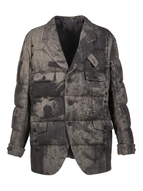 Yohji Yamamoto buttoned padded jacket Black HLJ321081A25