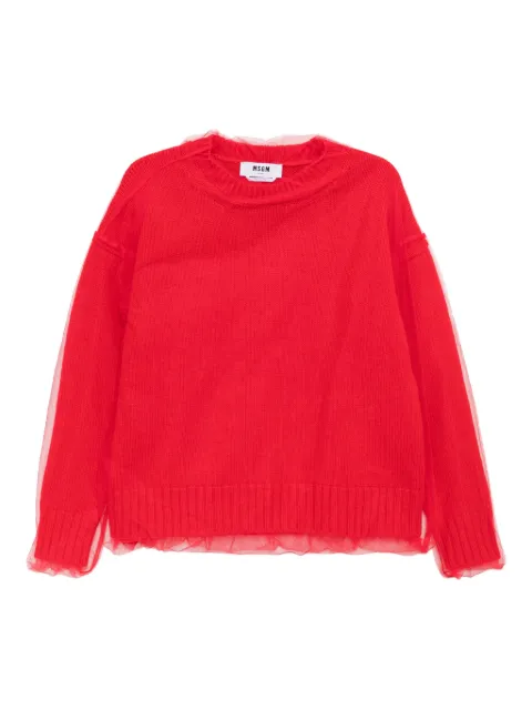MSGM tulle-overlay jumper Red 3942MDM203257988