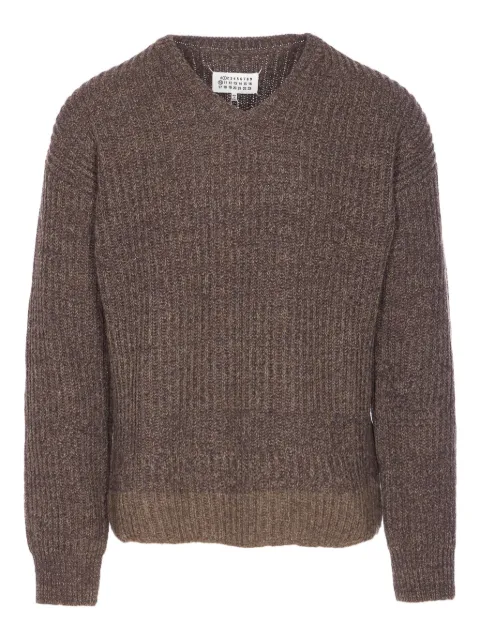 Maison Margiela four stitch-logo sweater Brown S50HN0018M13151