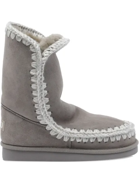Mou contrasting-stitch boots Grey 101000ANGRY