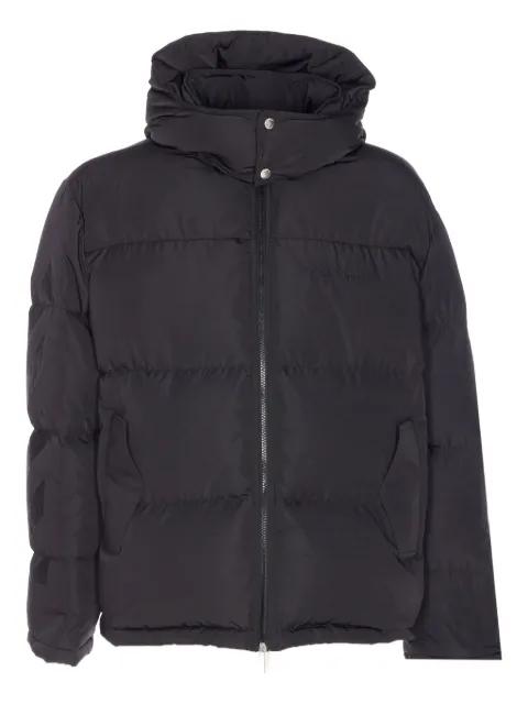 Off-White logo-print down jacket Black OMED066F25FAB0011010