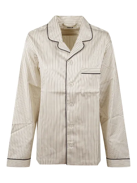 TEKLA striped pyjamas shirt Brown 5740014947506BROWNPINSTRIPES