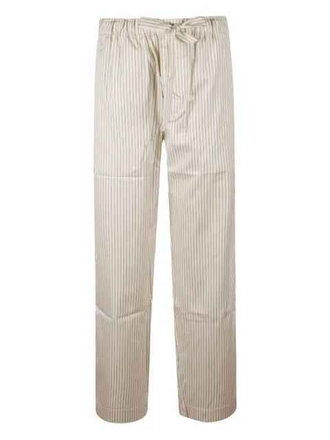 TEKLA striped pyjama bottoms Neutrals 5740014947704BROWNPINSTRIPES