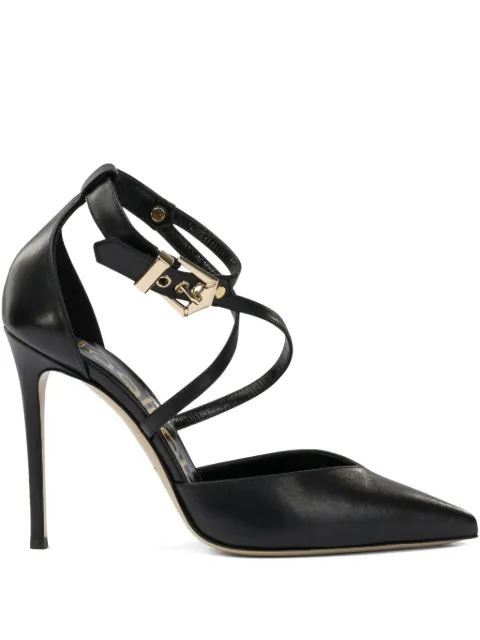 Ninalilou buckled-strap pointed-toe pumps Black 352514AURIL1055NAPPANEROORO