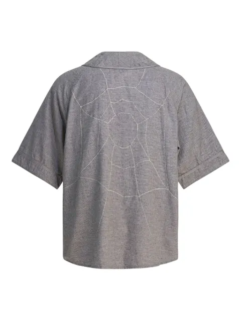 KAPITAL text-print buttoned shirt Grey K2505SS215LGY
