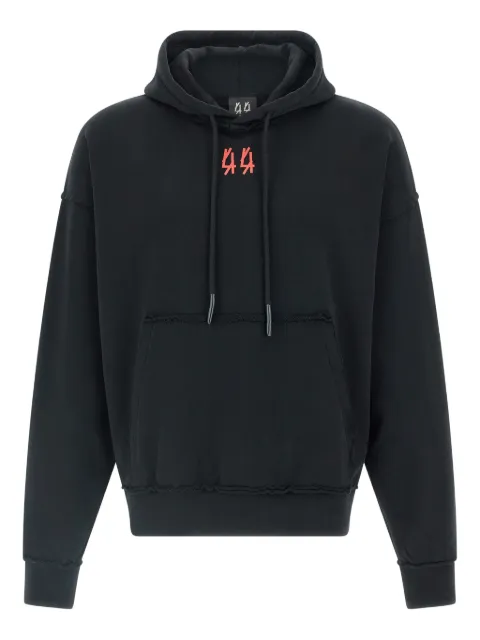 44 LABEL GROUP logo-print hoodie Black B0030612FA583P733