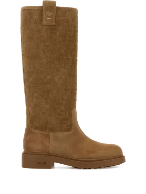 FENDI suede knee-high boots Brown 8W8574AY9P