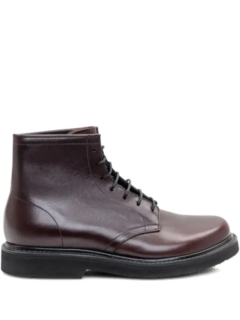 Premiata topstitched lace-up boots Brown 32307