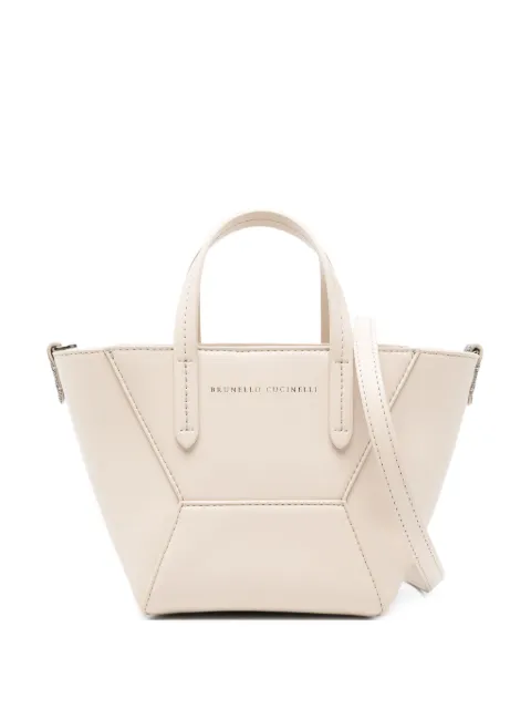 Brunello Cucinelli leather shoulder bag White MBTKD2675