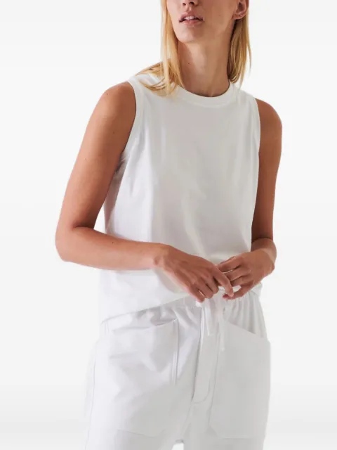 PATRICK ASSARAF Boyfriend crew-neck sleeveless top White W959C15N