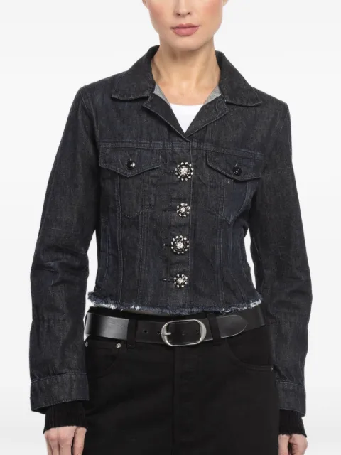 Maurizio Massimino crystal-embellished button jacket Blue KATE1120