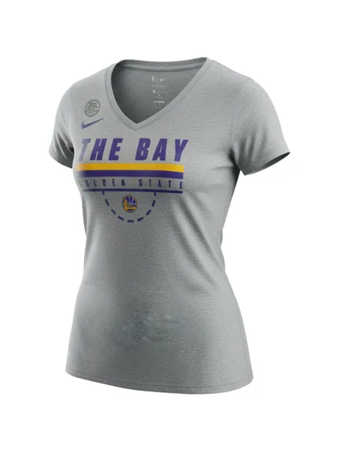 Nike NBA Golden State Warriors The Bay V-neck T-shirt Grey 934610