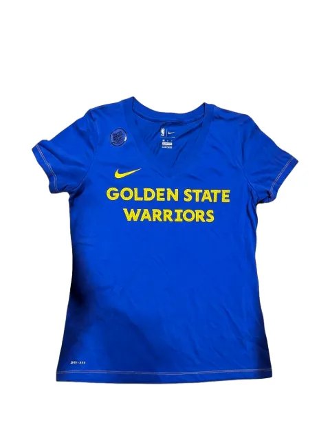 Nike NBA Golden State Warriors V-neck T-shirt Blue AT1831