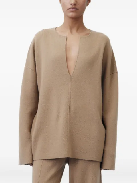 Allude v-neck knitted top Neutrals 20611