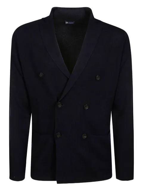 Filippo De Laurentiis double-breasted patch-pocket jacket Blue RJMLDPTWM14M