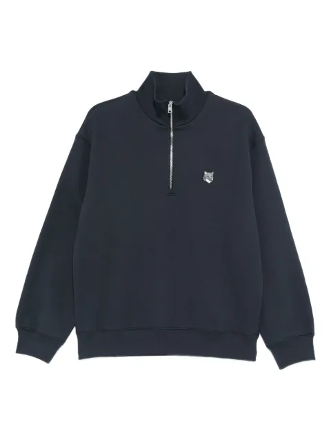 Maison Kitsuné half-zip fox-head sweatshirt Blue PM00305KM0341